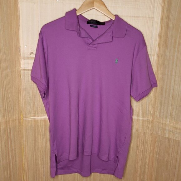 Polo Ralph Lauren Custom Fit Purple Short Sleeve Polo Large - Picture 1 of 6